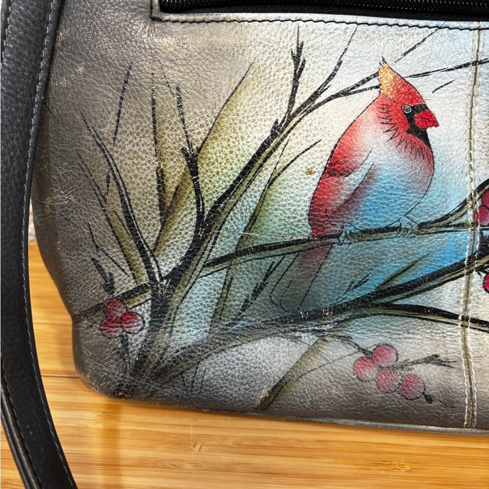 Anuschka Hand-Painted Cardinal Crossbody Bag - Picture 3 of 16